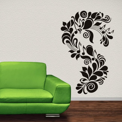 50% OFF on DeStudio Music Floral Size Jumbo WALL STICKER Sticker