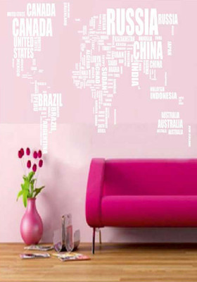 35% OFF on Ritzy World Map Living Room Wall Decal Sticker