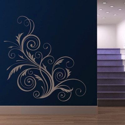 84% OFF on DeStudio Floral Swirls Decorative One Size Jumbo WALL STICKER Sticker