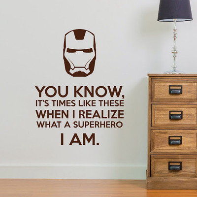 50% OFF on DeStudio Superhero Quote Comic Book2 Color Brown Size 150 X 60 Cms Wall Sticker