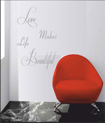 50% OFF on Ritzy Love Makes Life Beautiful Living Room Wall Quotes Wall Decal Sticker