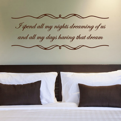 80% OFF on DeStudio Dreaming Love Quote Bedroom Wallart Color Brown Size 105 X 60 Cms Wall Sticker