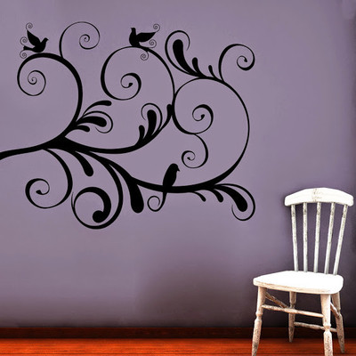 62% OFF on DeStudio DeStudio Swirl With Birds Wall Stickers Size MEDIUM WALL STICKER Sticker