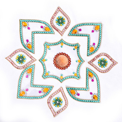 58% OFF on Amba Handicraft Blue Chokor Rangoli Acrylic Sheet Sticker