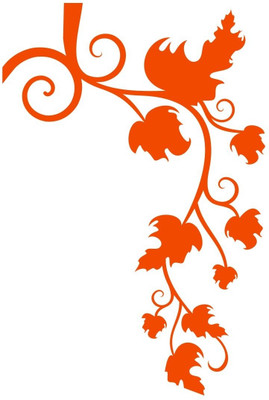 Chipakk Dropping Leaves 2 - Orange Wall Decal Medium Pigmented Polyvinyl Films Imported Sticker