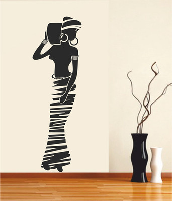46% OFF on Ritzy African Lady With Pot Living Room Wall Decal Sticker