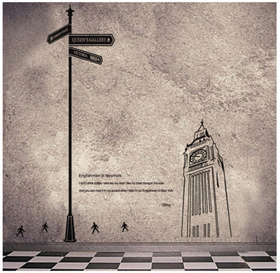 33% OFF on Pindia Clock Tower Design Wall Sticker