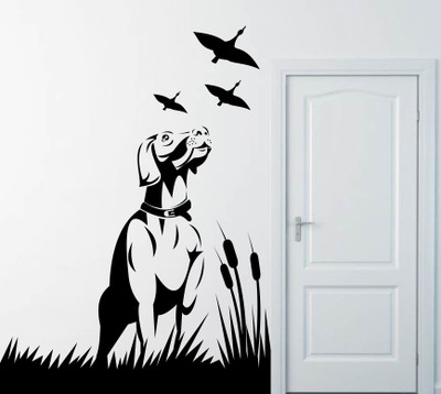 85% OFF on Decor Kafe Decal Style Dogs And Birds Art Medium Size-22*32 Inch Wall Sticker Sticker Pack of 1