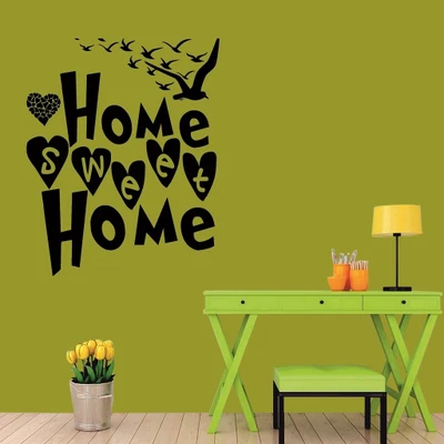 4% OFF on meSleep Home Sweet Home Design Black PVC Sticker Pack of 1