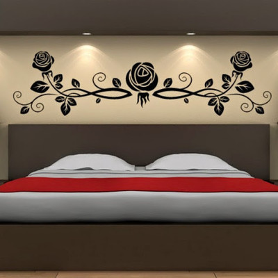 50% OFF on DeStudio Three Rose Buds With Floral Decoration Size Mega Wall Sticker