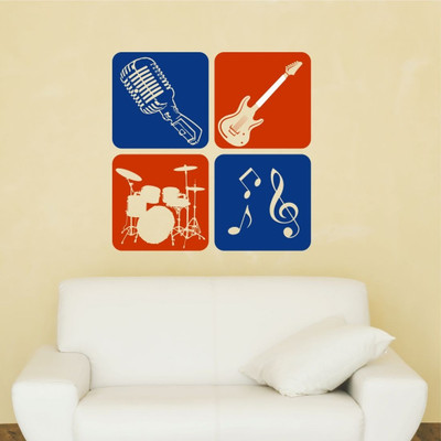 Chipakk Musical Blocks- Blue & Orange Medium Pigmented Polyvinyl Films Imported Sticker