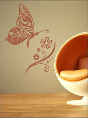 80% OFF on Wall1ders Flower & Butterfly PVC Vinyl Sticker Sticker Pack of 1