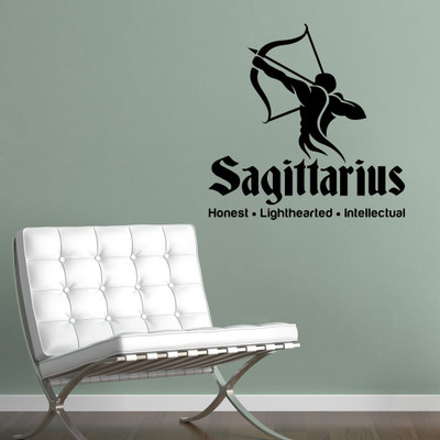 Chipakk Saggitarius Zodiac Decal - Black-S Pigmented Polyvinyl Films Imported Sticker