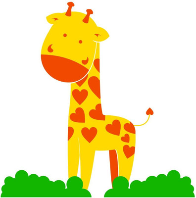 25% OFF on Chipakk Giraffe-Yellow Wall Decal Medium Pigmented Polyvinyl Films Imported Sticker