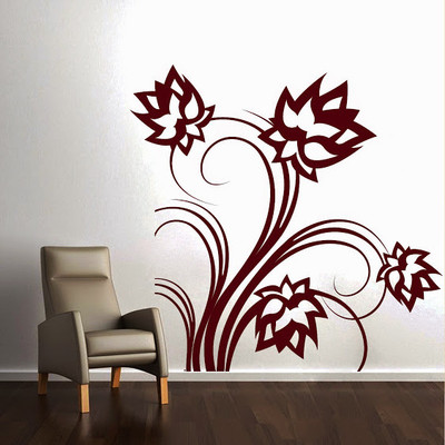 50% OFF on DeStudio DeStudio Lotus Flowers Two Wall Stickers Size JUMBO WALL STICKER Sticker