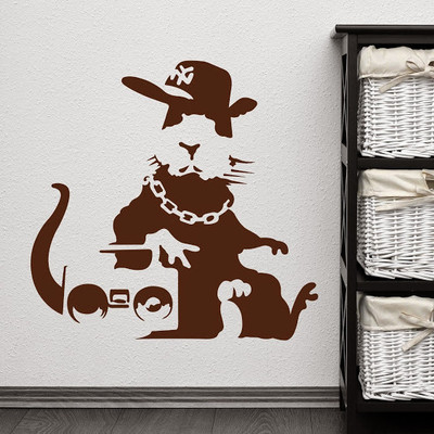 50% OFF on DeStudio Banksy Ghetto Rat Graffiti Wallart2 Color Brown Size 135 X 60 Cms Wall Sticker