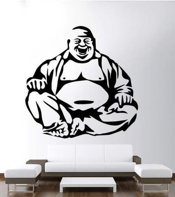 45% OFF on Hoopoe Decor Laughing Buddha 3 Wall Sticker Pack of 1