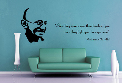 87% OFF on D��cor Kafe Decal Style The Legend Gandhi Ji Wall Sticker Large Size-59*22 Inch Wall Sticker Sticker Pack of 1
