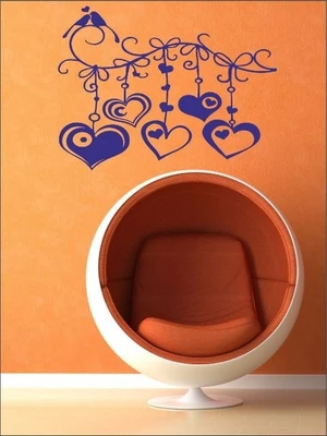 80% OFF on Wall1ders Birds With Hanging Hearts PVC Vinyl Sticker Sticker Pack of 1