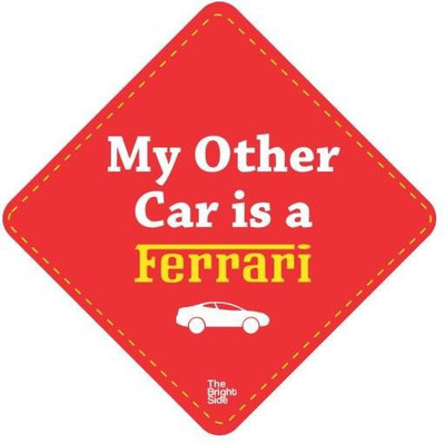 Its Our Studio My Other Car Is Ferrari Vaccum Sticker Pack of 1