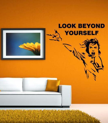 43% OFF on Hoopoe Decor Michael Jackson look beyond yourself Wall Sticker Pack of 1