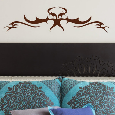 50% OFF on DeStudio Grunge Pattern Bed Ornament Wallart Home Color Brown Size 150 X 60 Cms Wall Sticker