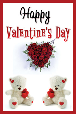 16% OFF on Poster - Red Rose Heart with Sweet Teddy on Valentine'S Day Paper Print 16% OFF on Poster - Red Rose Heart with Sweet Teddy on Valentine'S Day Paper Print