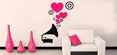 45% OFF on Hoopoe Decor Gramophone with lovely music Wall Sticker Pack of 1