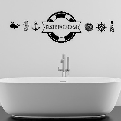 50% OFF on DeStudio Sea Anchor Color Black Size 135 X 60 Cms Wall Sticker