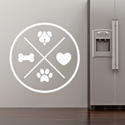 50% OFF on DeStudio Dog Pet Love Puppy Color White Size 135 X 60 Cms Wall Sticker