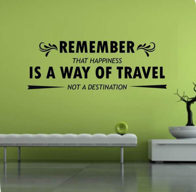 50% OFF on Hoopoe Decor Quote Happiness a Way of Travel Not a Destination Wall Sticker Pack of 1