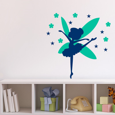 Chipakk Dancing Fairy Blue Wall Decal Medium Pigmented Polyvinyl Films Imported Sticker