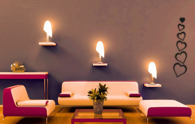 66% OFF on DeStudio 6 Black Hearts 3D Acrylic Sticker Pack of 6