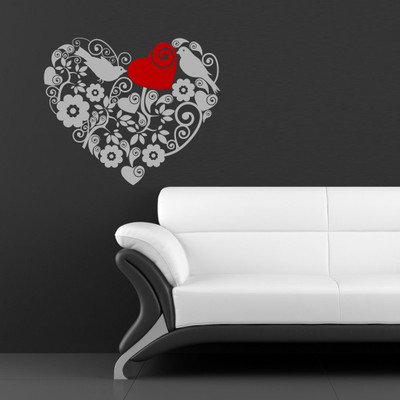 Chipakk Ornamental Heart Decal Pigmented Polyvinyl Sticker