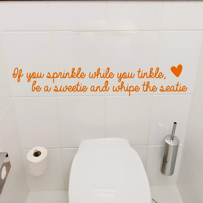 50% OFF on DeStudio Toilet Funny One Color Orange Size 150 X 60 Cms Wall Sticker