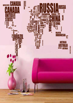 3% OFF on Ritzy World Map Living Room Wall Decal Sticker