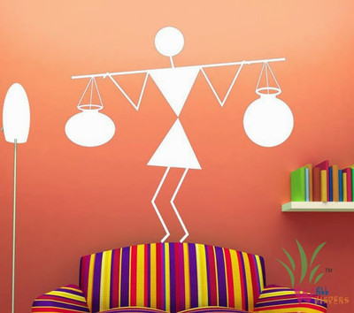 13% OFF on Wall Whispers Modern Art Girl with Two Pot Vinyl Sticker