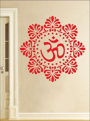 80% OFF on Wall1ders Floral Om PVC Vinyl Sticker Sticker Pack of 1