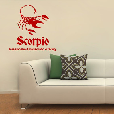 Chipakk Scorpio Zodiac Decal - Red-M Pigmented Polyvinyl Films Imported Sticker
