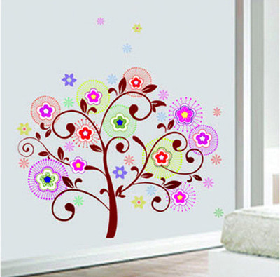33% OFF on Pindia Multicolor Curly Tree Wall Sticker