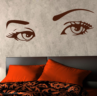 88% OFF on D��cor Kafe Decal Style Creative Eyes Wall Art Medium Size-51*18 Inch Wall Sticker Sticker Pack of 1