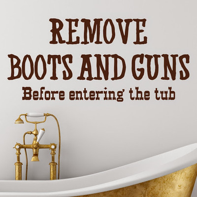 50% OFF on DeStudio Boots Guns One Color Brown Size 150 X 60 Cms Wall Sticker