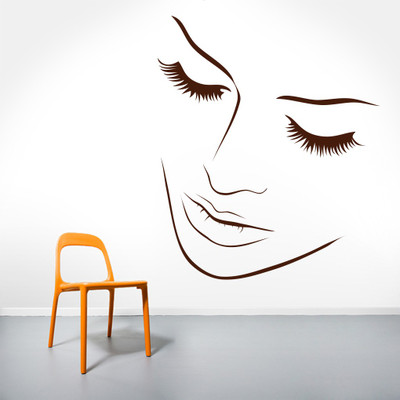 68% OFF on D��cor Kafe Decal Style Creative Face Wall Art Tiny-14*16 Inch Wall Sticker Sticker Pack of 1