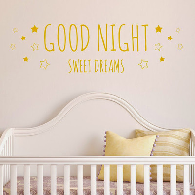 50% OFF on DeStudio Good Night Sweet Dreams Kids Color Yellow Size 150 X 60 Cms Wall Sticker