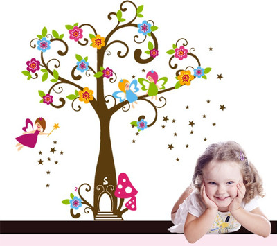 49% OFF on Asmi Collections PVC Decals Kids Angle Tree Wall Sticker Pack of 1