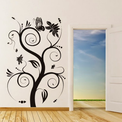 50% OFF on DeStudio Flowers Butterflies Decorative One Size Jumbo WALL STICKER Sticker