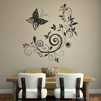 44% OFF on DeStudio Butterfly Floral Decorative Size Tiny Wall Sticker
