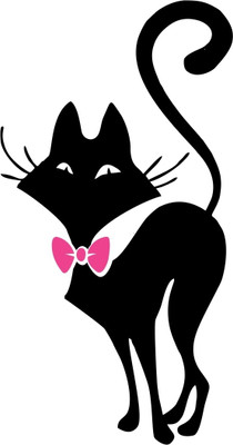 Chipakk Cat-Black Wall Decal Medium Pigmented Polyvinyl Films Imported Sticker