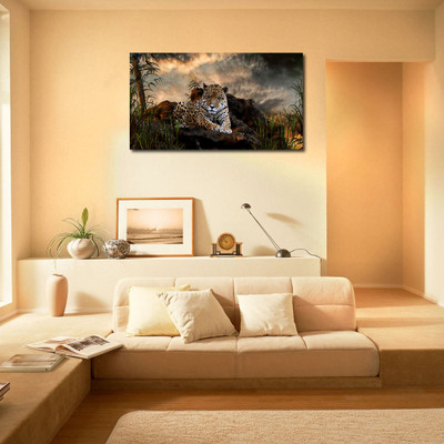 50% OFF on 999store Tiger In The Forest Vinyl Home Decor PVC Wall 91 Cms X 61 Cms Paper Sticker