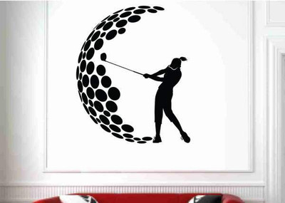 51% OFF on Hoopoe Decor Playing Gold Wall Sticker Pack of 1